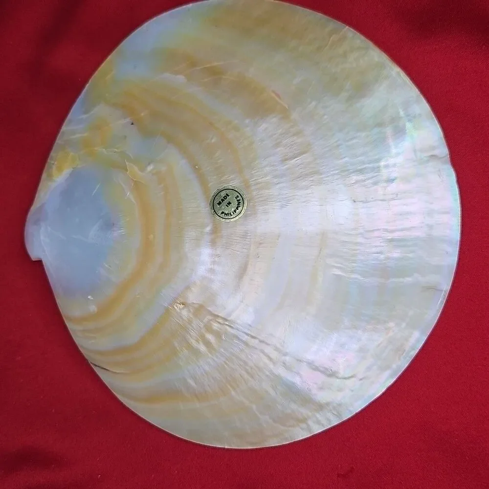 Mother of Pearl Caviar Snack Serving Plates & Knife Shell Polished Trinket